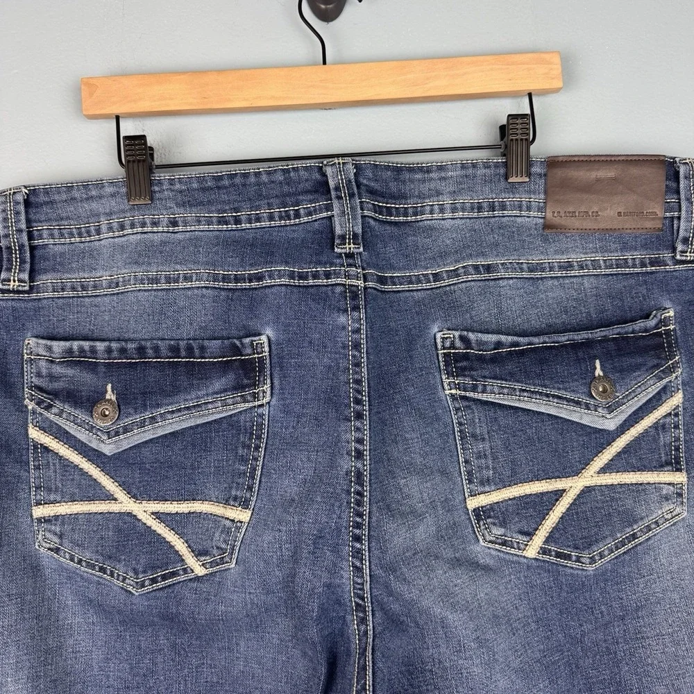 TK Axel Slim Boot Cut Jeans Thick Stitch Medium Blue‎ Jeans Men's Size 40x30